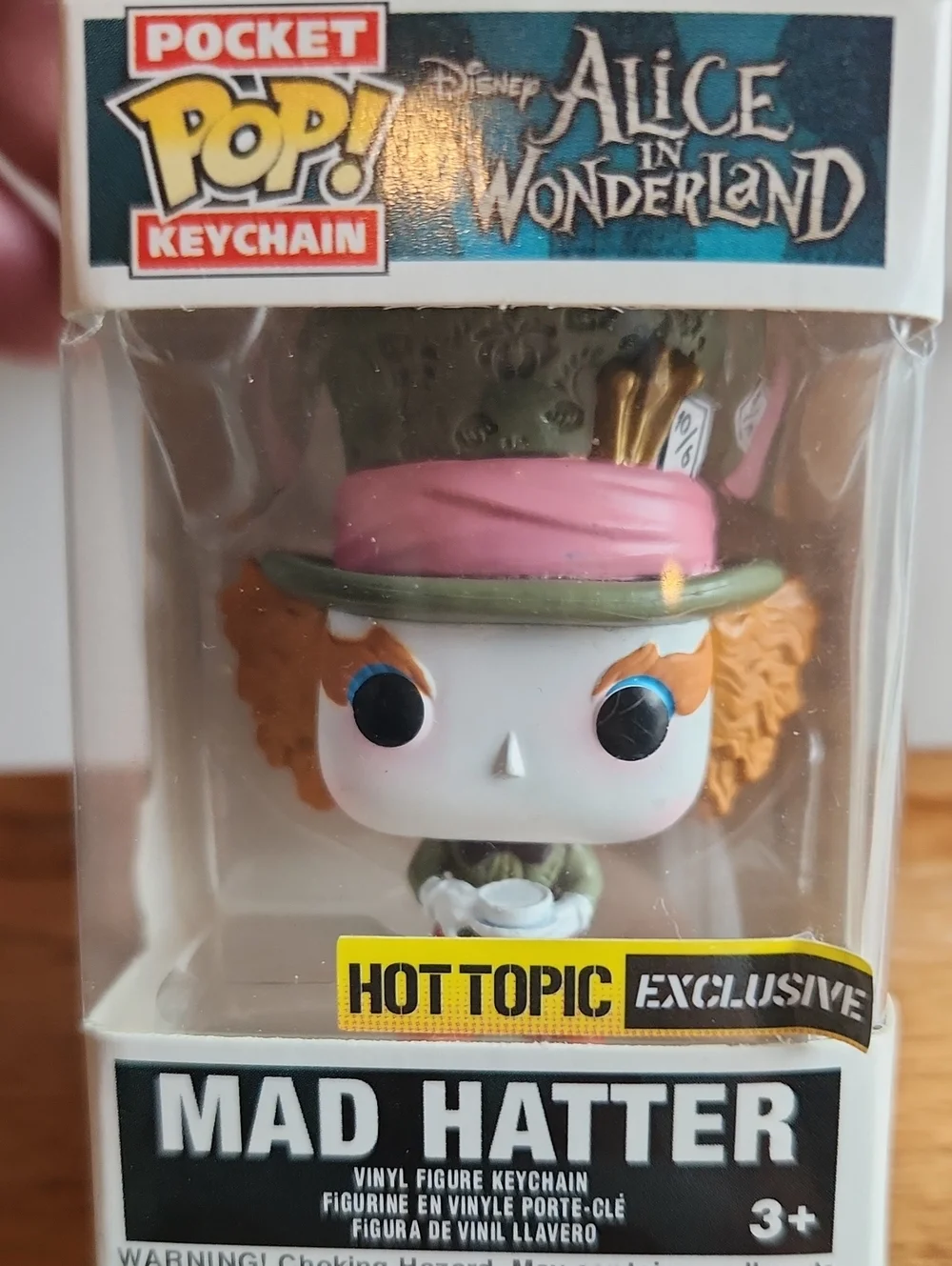 Disney Mad Hatter Pocket Pop! Keychain - Pink & Green New In Box
